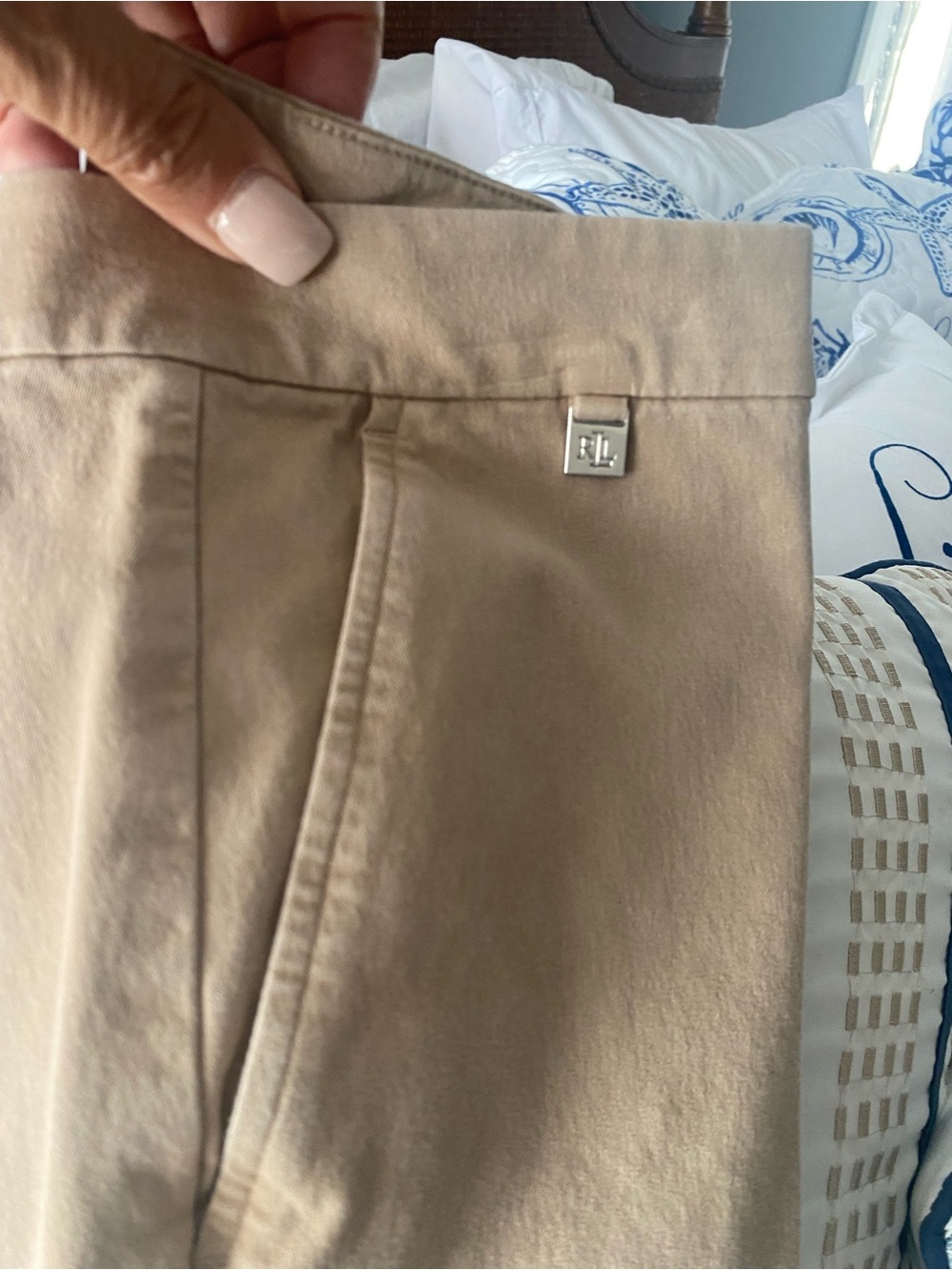Ralph Lauren Khaki Slim Fit Chinos with RL Logo Tab